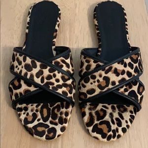 J.Crew Leopard Slides